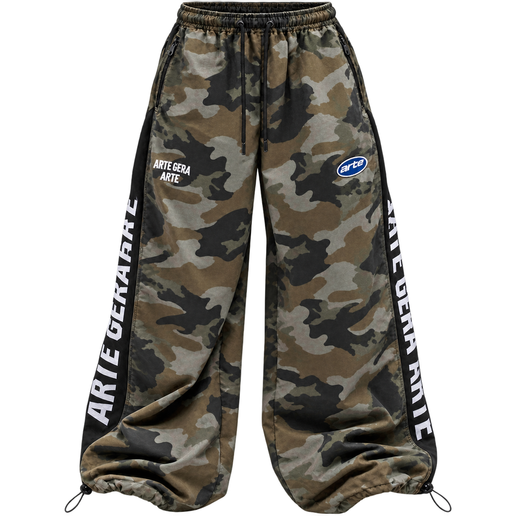 Camo Zip Baggy Pants