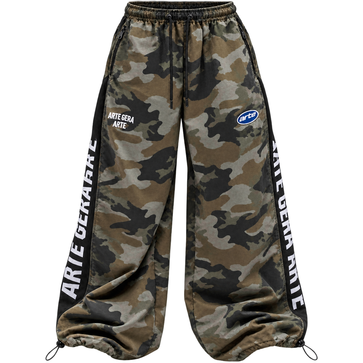 Camo Zip Baggy Pants