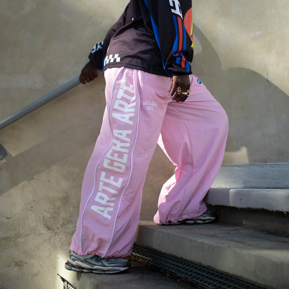 Pink Zip Baggy Pants
